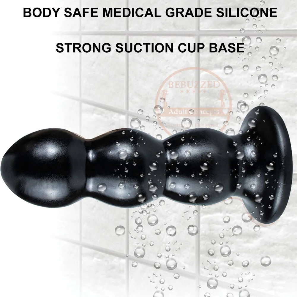 Bebuzzed Adam Beaded Anal Plug Fat 12.8 Dildo Black