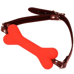 Bebuzzed BDSM Silicone Dog Bone Mouth Gag Red