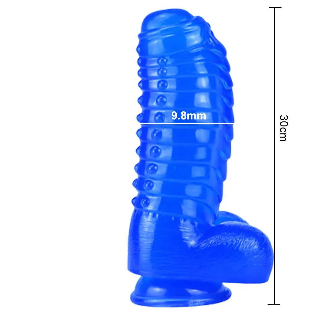Bebuzzed Big Boy Giant Anal Plug Fat 11.8 Dildo Blue