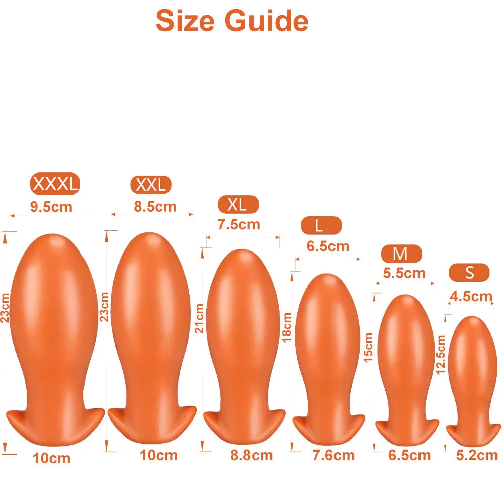 Bebuzzed DINO EGG Anal Plug Liquid Silicone XXL 23cm Gold