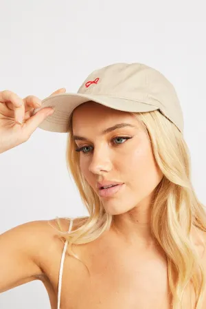 Beige Bow Cap