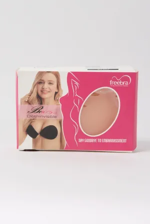 Beige Silicone Lace Up Self Adhesive Bra