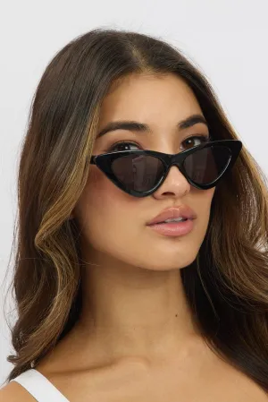 Black Animal Print Cat Eye Sunglasses