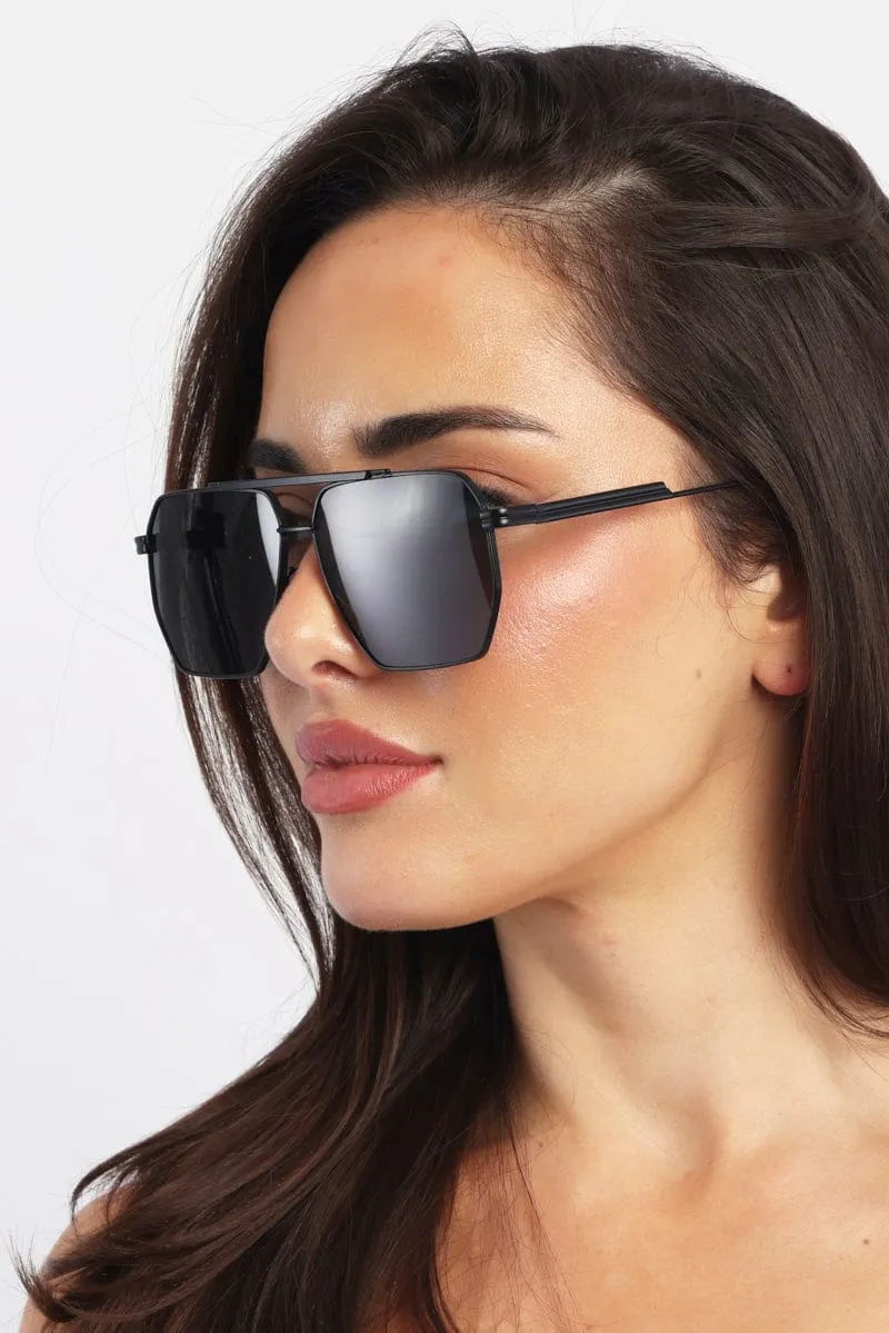 Black Aviator Sunglasses