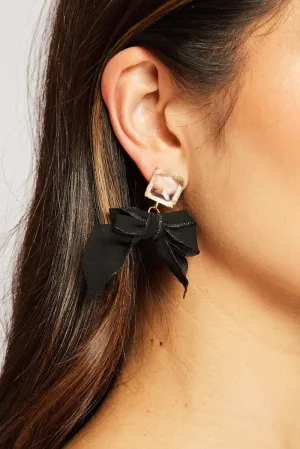 Black Bow Earrings