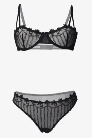 Black Embroidery Lingerie Set