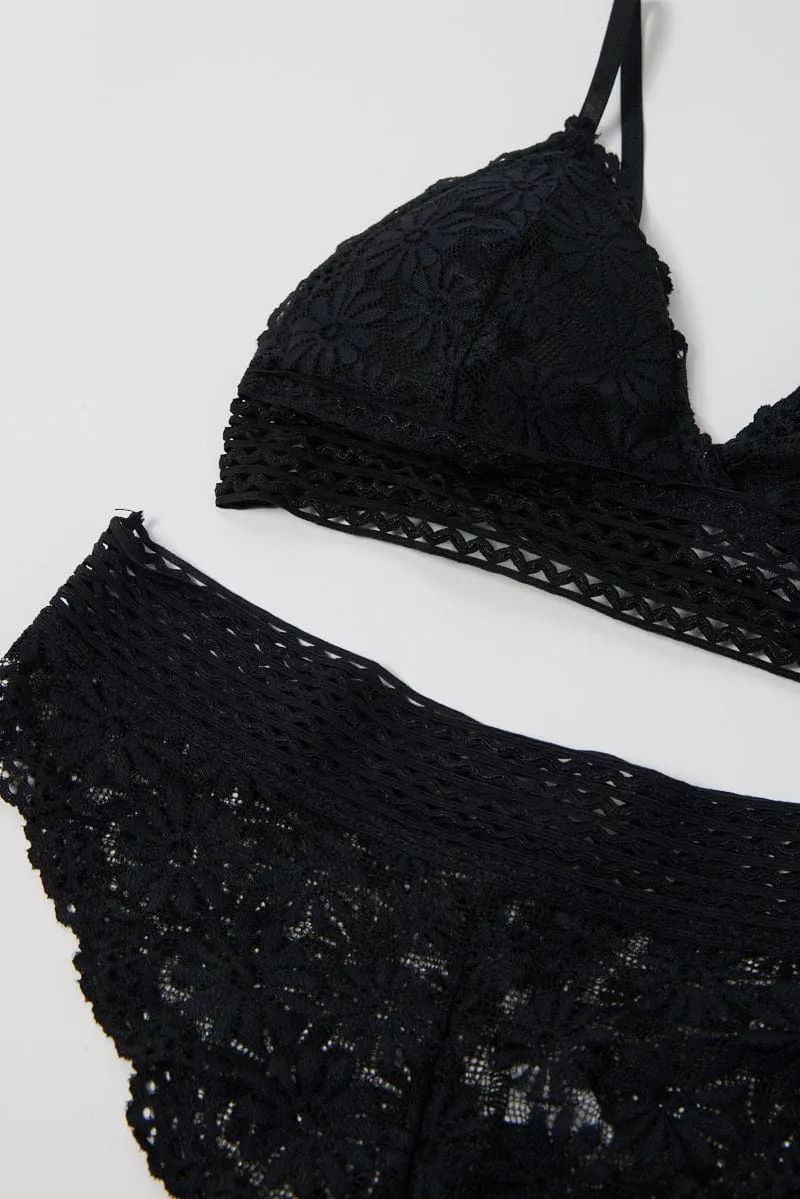 Black Lace Lingerie Set