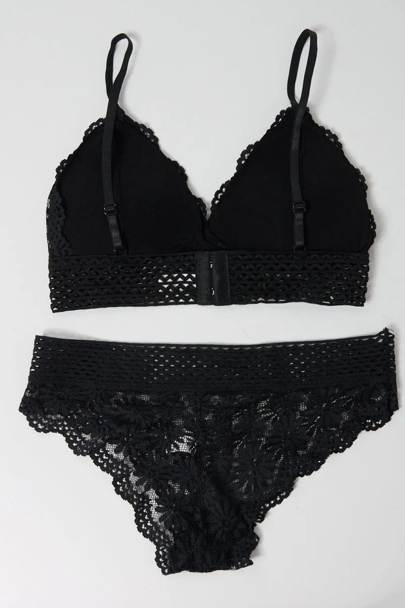 Black Lace Lingerie Set