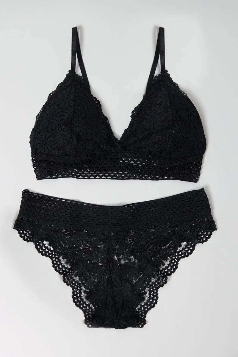 Black Lace Lingerie Set