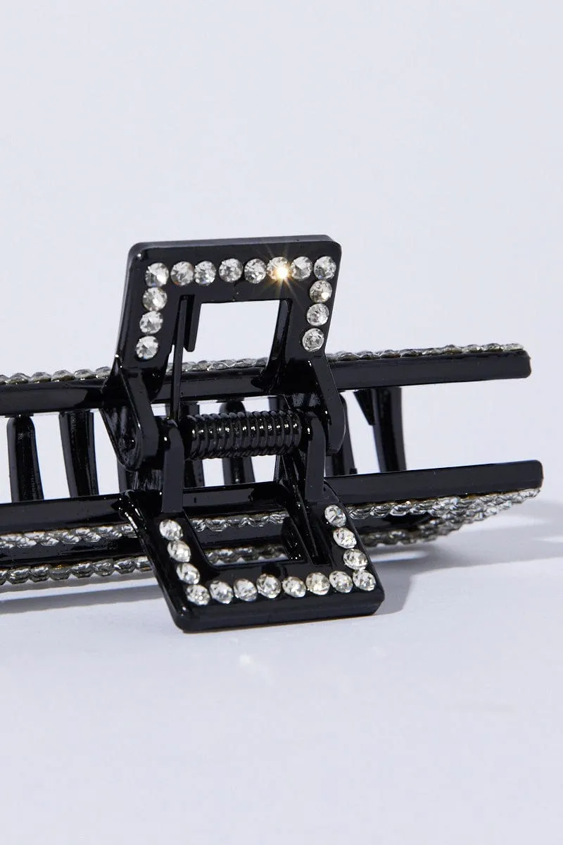Black Rectangle Hair Claw Clip