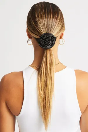 Black Rosette Scrunchie
