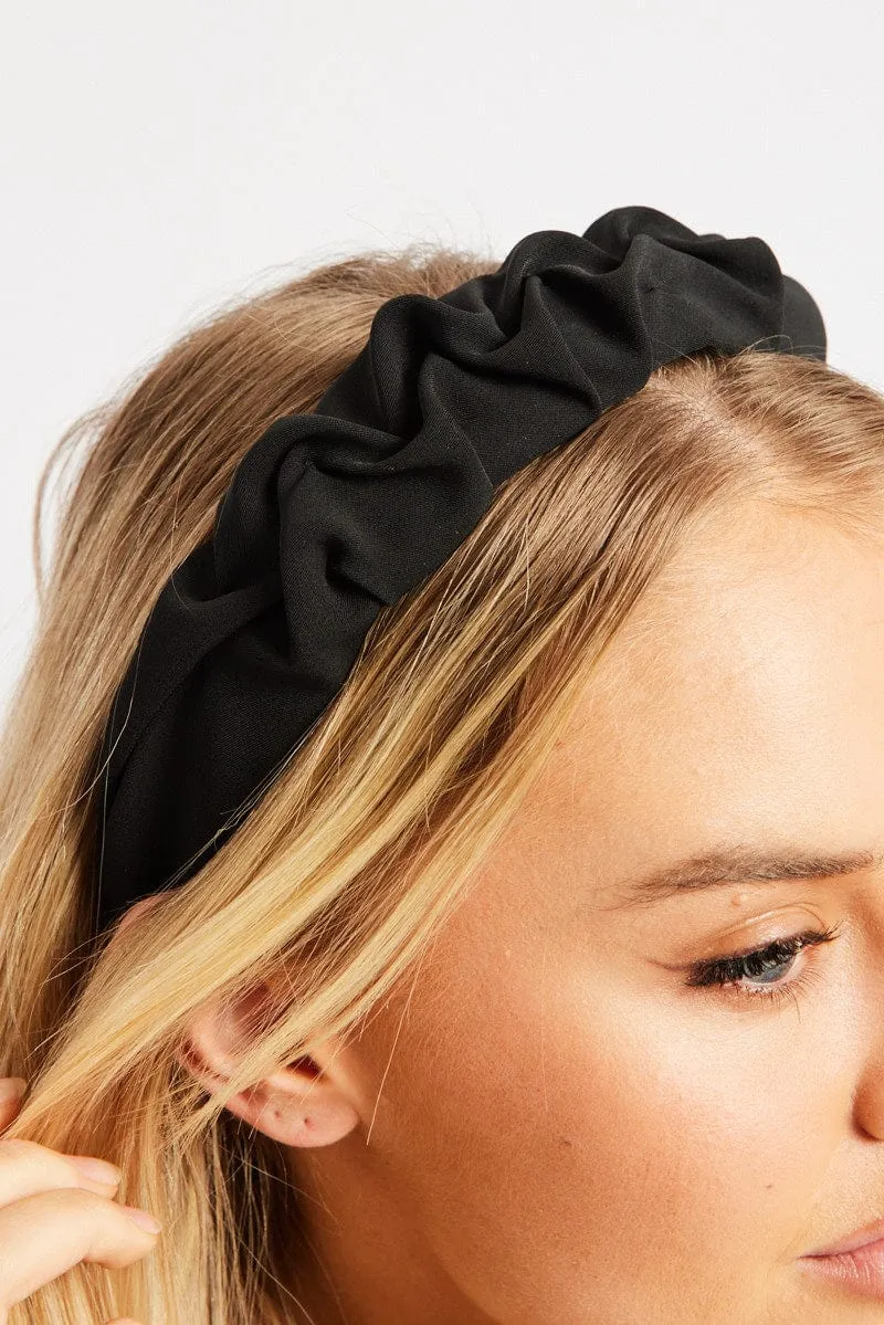 Black Ruched Headband