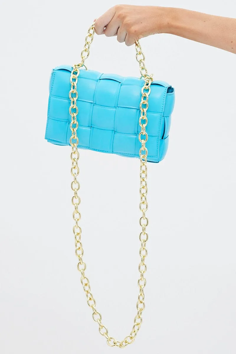 Blue Quilt Crossbody Bag