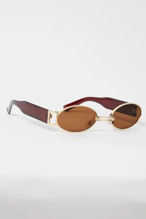 Brown Oval Sunglasses