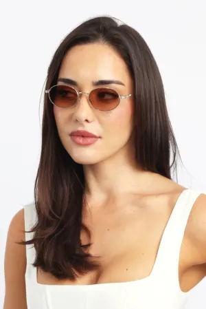 Brown Oval Sunglasses