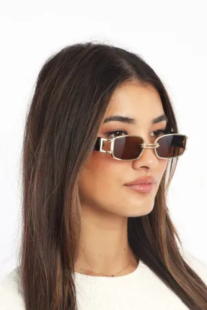 Brown Rectangle Sunglasses