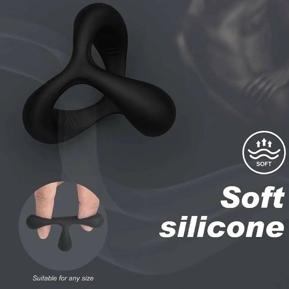 Cocksling 3-Loop Double Cock Ring Penis Balls Couples Delay Ejaculation Enhancer
