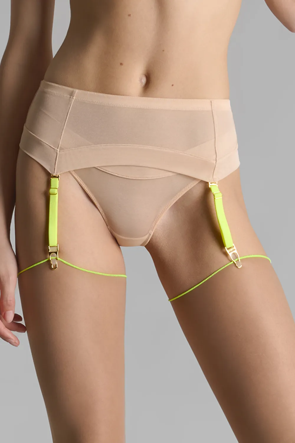 Corps  Corps Suspender Belt Vanilla/Neon Yellow