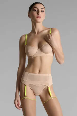 Corps  Corps Suspender Belt Vanilla/Neon Yellow