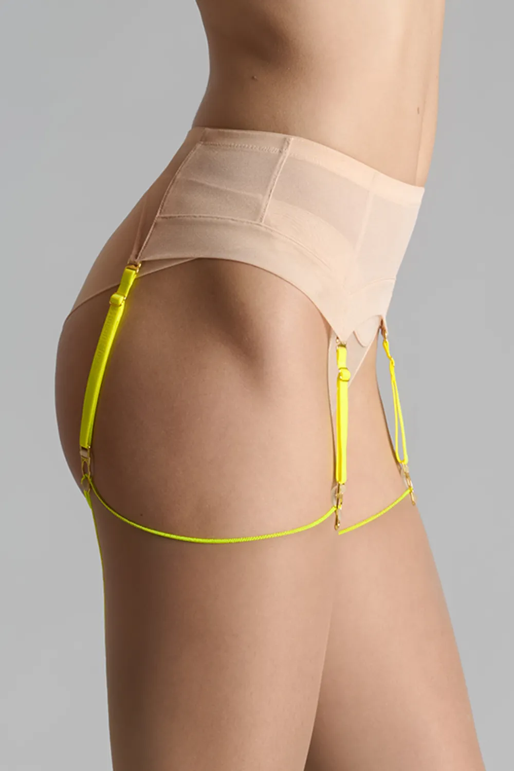 Corps  Corps Suspender Belt Vanilla/Neon Yellow