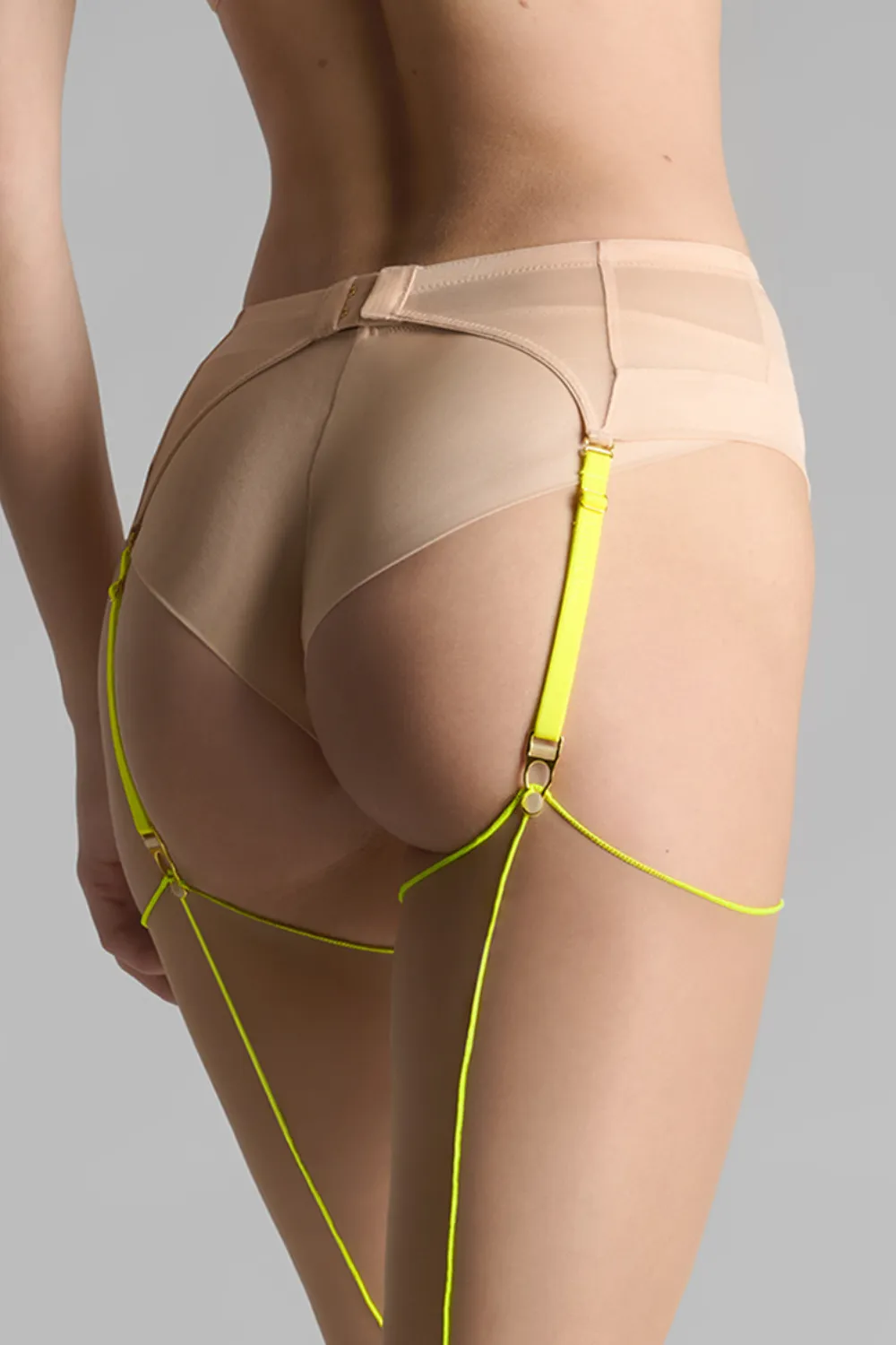Corps  Corps Suspender Belt Vanilla/Neon Yellow