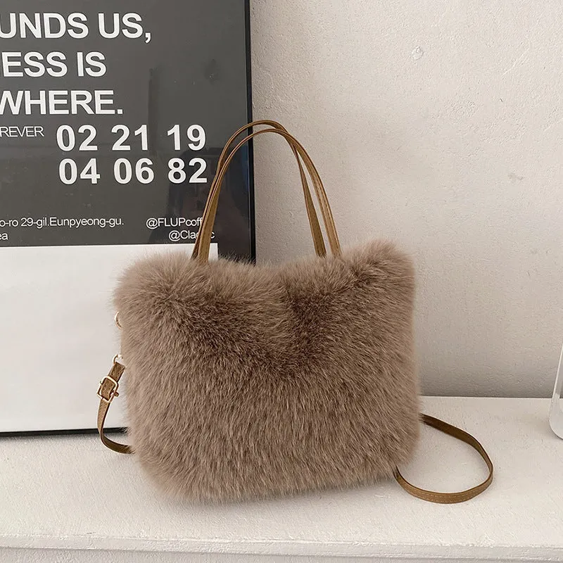 Furry Portable And Fashion Pearl Crossbody Bag