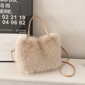 Furry Portable And Fashion Pearl Crossbody Bag