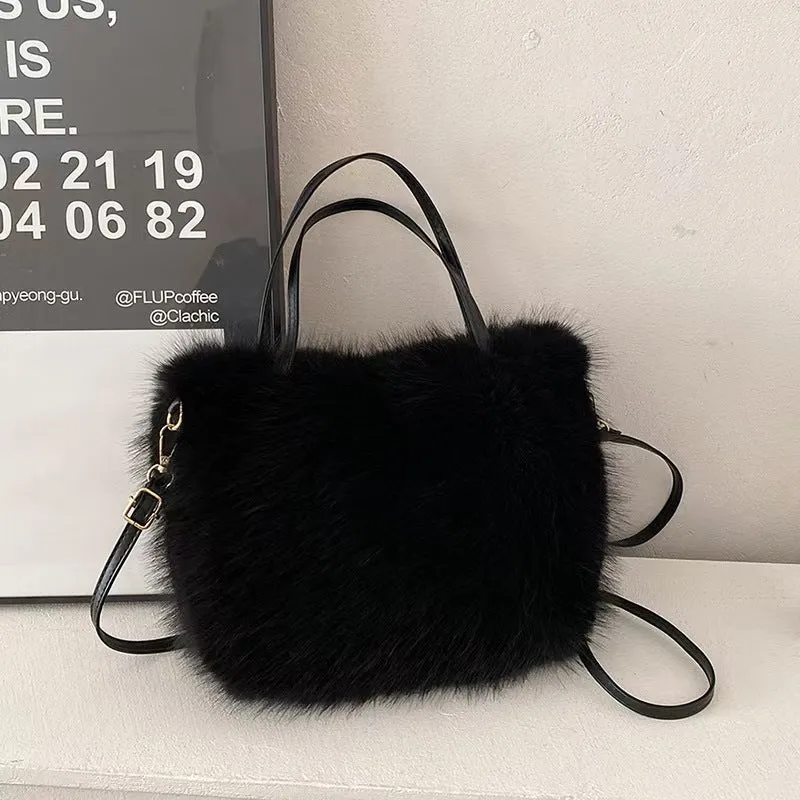 Furry Portable And Fashion Pearl Crossbody Bag