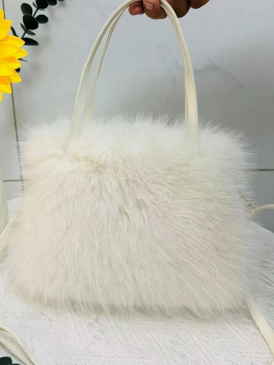 Furry Portable And Fashion Pearl Crossbody Bag
