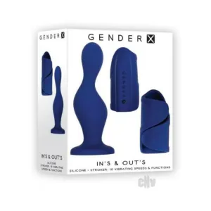 Gender X In's & Out's Dildo And Stroker Blue