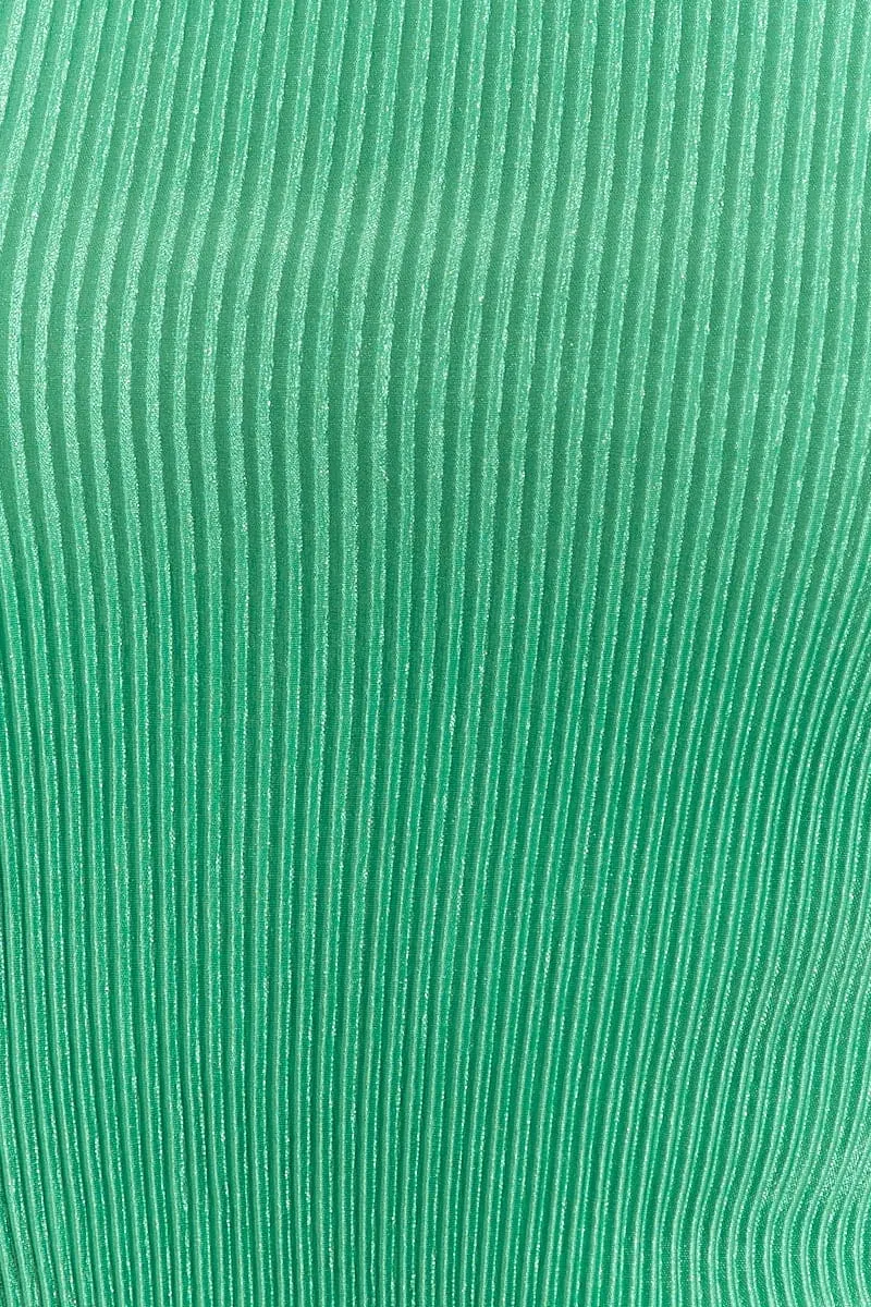 Green Halter Plisse Top