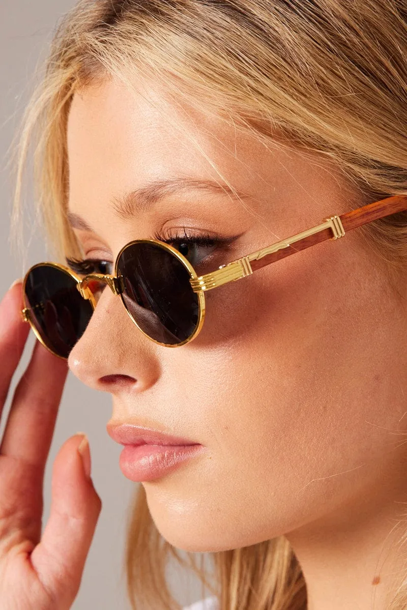 Grey Oval Sunglasses