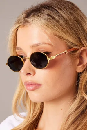 Grey Oval Sunglasses