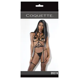 Harness With Garters Black OS Hanging