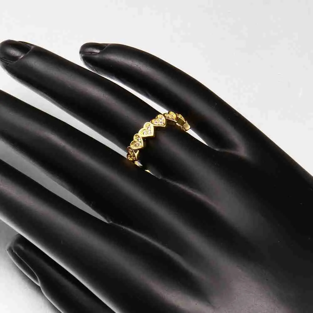 Luxurio 18K Gold Plating rings Love connected anillos love ELY