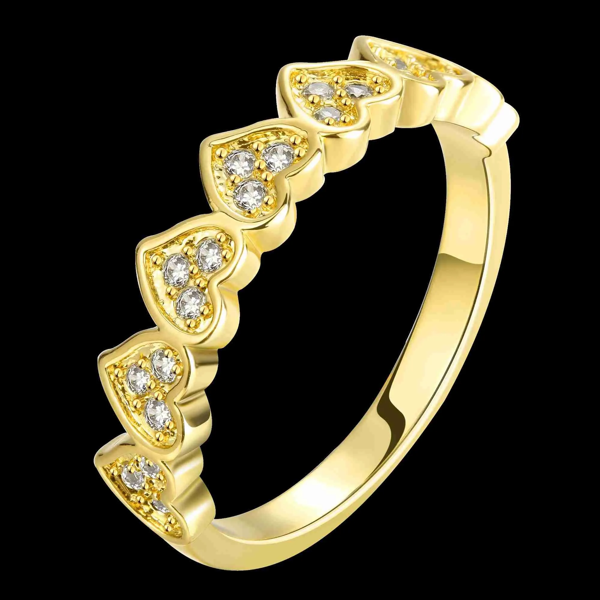 Luxurio 18K Gold Plating rings Love connected anillos love ELY
