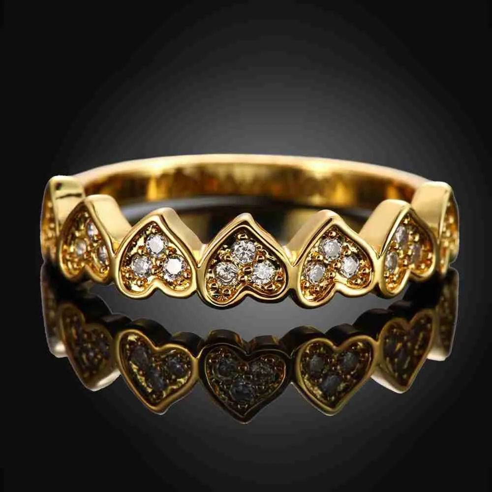Luxurio 18K Gold Plating rings Love connected anillos love ELY