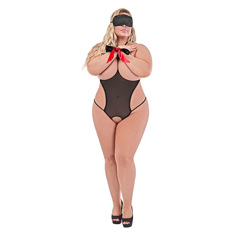 Magic Silk Love & Bondage SM Teddy & 2-Piece Set Black Queen