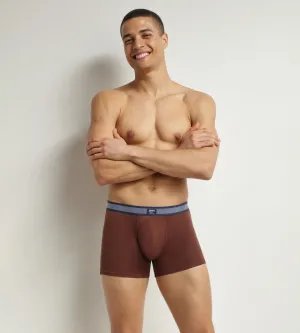 Men's boxer shorts in piqu modal cotton with Wine Red striped waistband Dim Smart