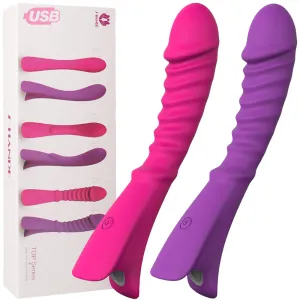 NEW S-Hande TOPI Luxury G-Spot Vibrator Ribbed USB Vibrating Dildo Sex Toy
