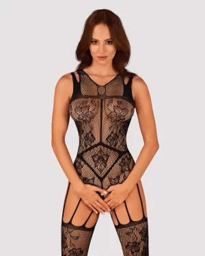 Obsessive Floral Pattern Bodystocking F239