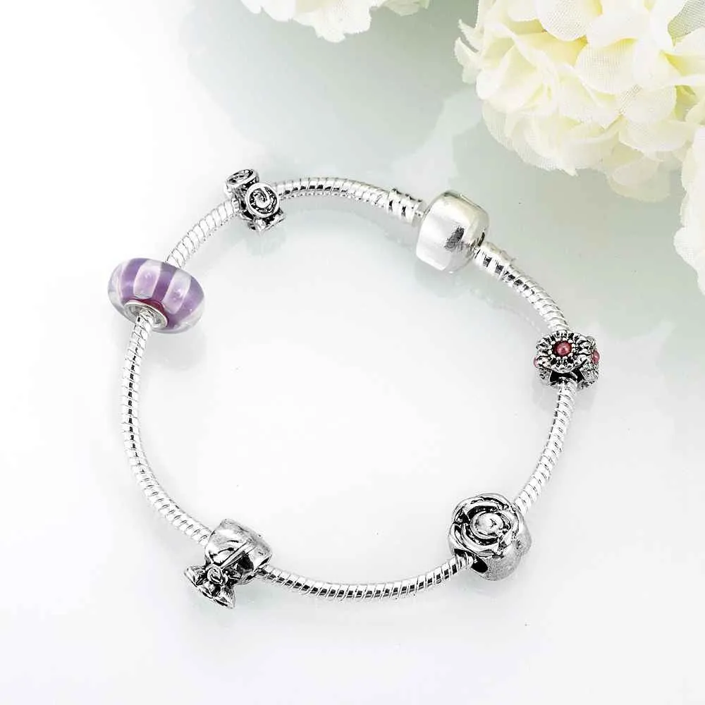 online shopping india silver bracelets bangles Geometric beads connected pulseras mujer Personalized PFDH 2 ELY