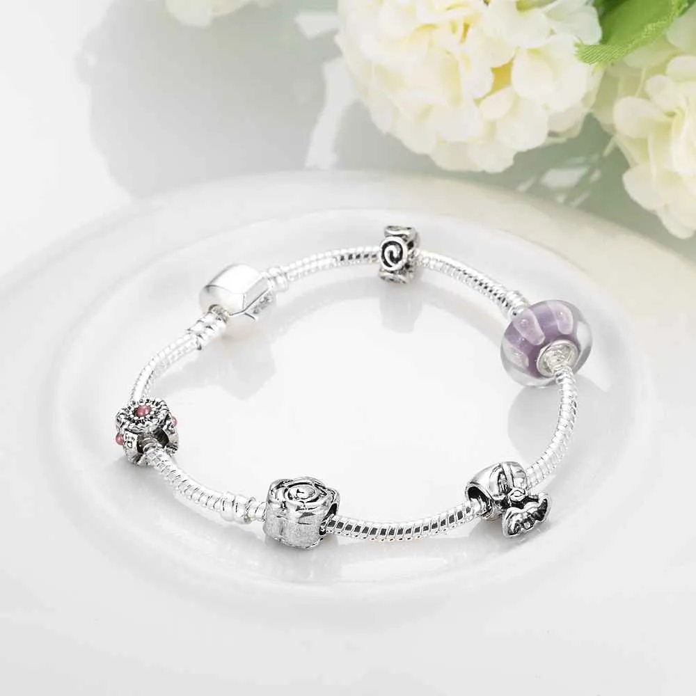 online shopping india silver bracelets bangles Geometric beads connected pulseras mujer Personalized PFDH 2 ELY