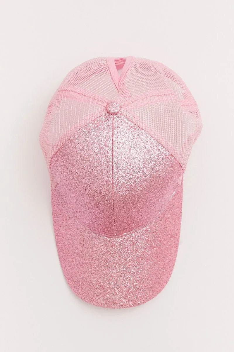 Pink Glitter Trucker Cap