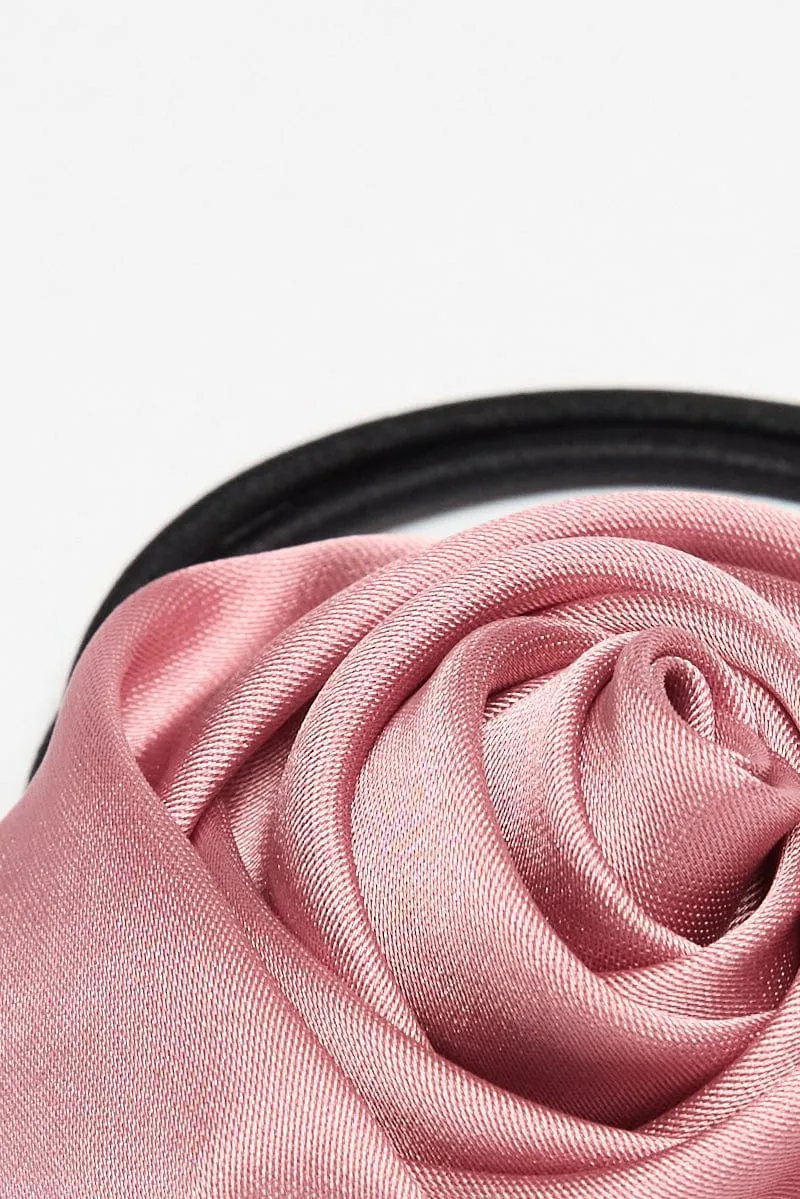 Pink Rosette Hair Tie