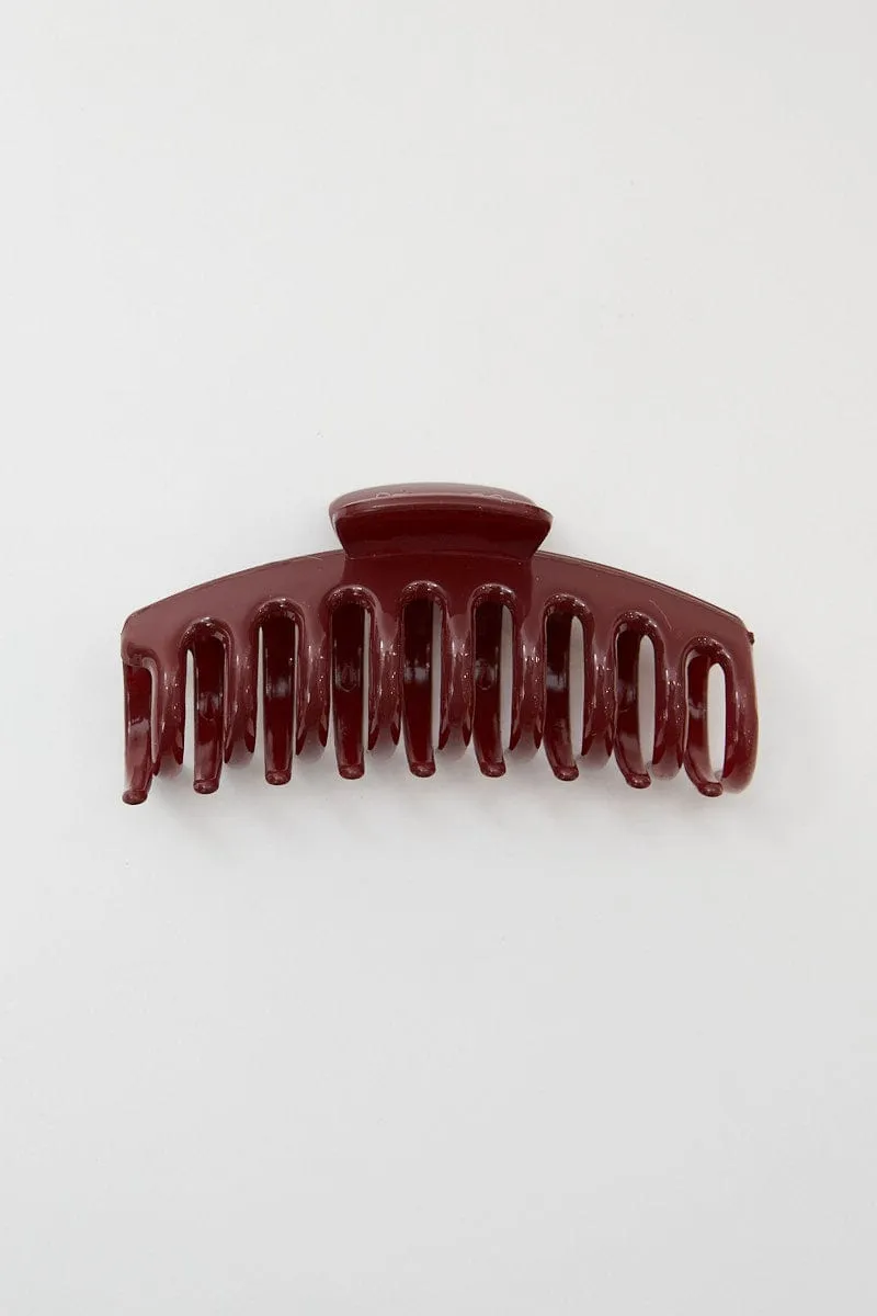 Red Classic Hair Claw Clip