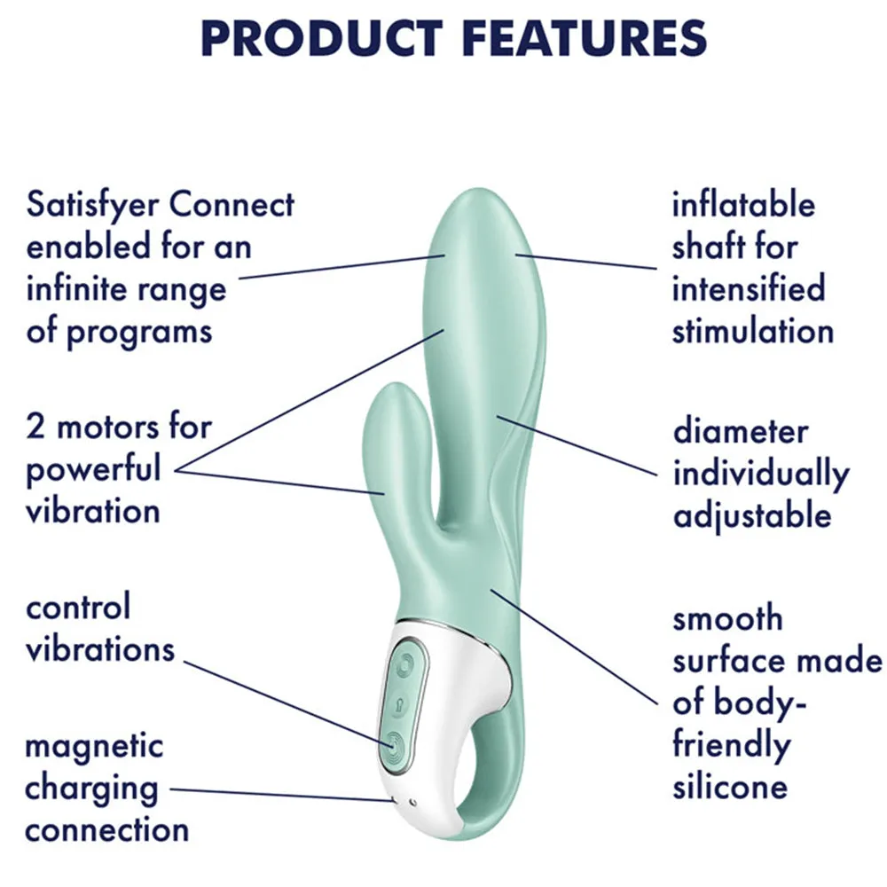 Satisfyer Air Pump Bunny 5  INFLATABLE G Spot Rabbit Vibrator APP Sex Toy
