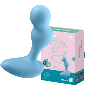Satisfyer Deep Diver Vibrating Connect App Anal Plug Blue