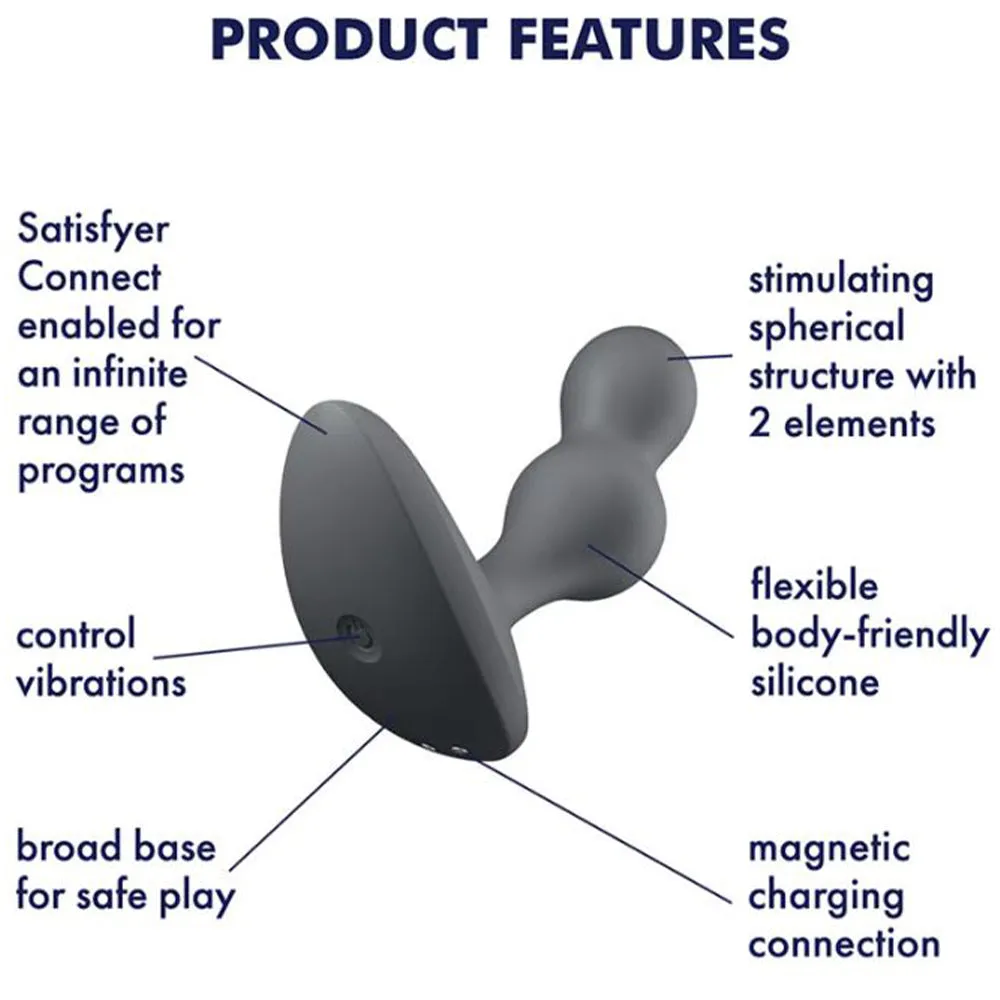 Satisfyer Deep Diver Vibrating Connect App Anal Plug Grey