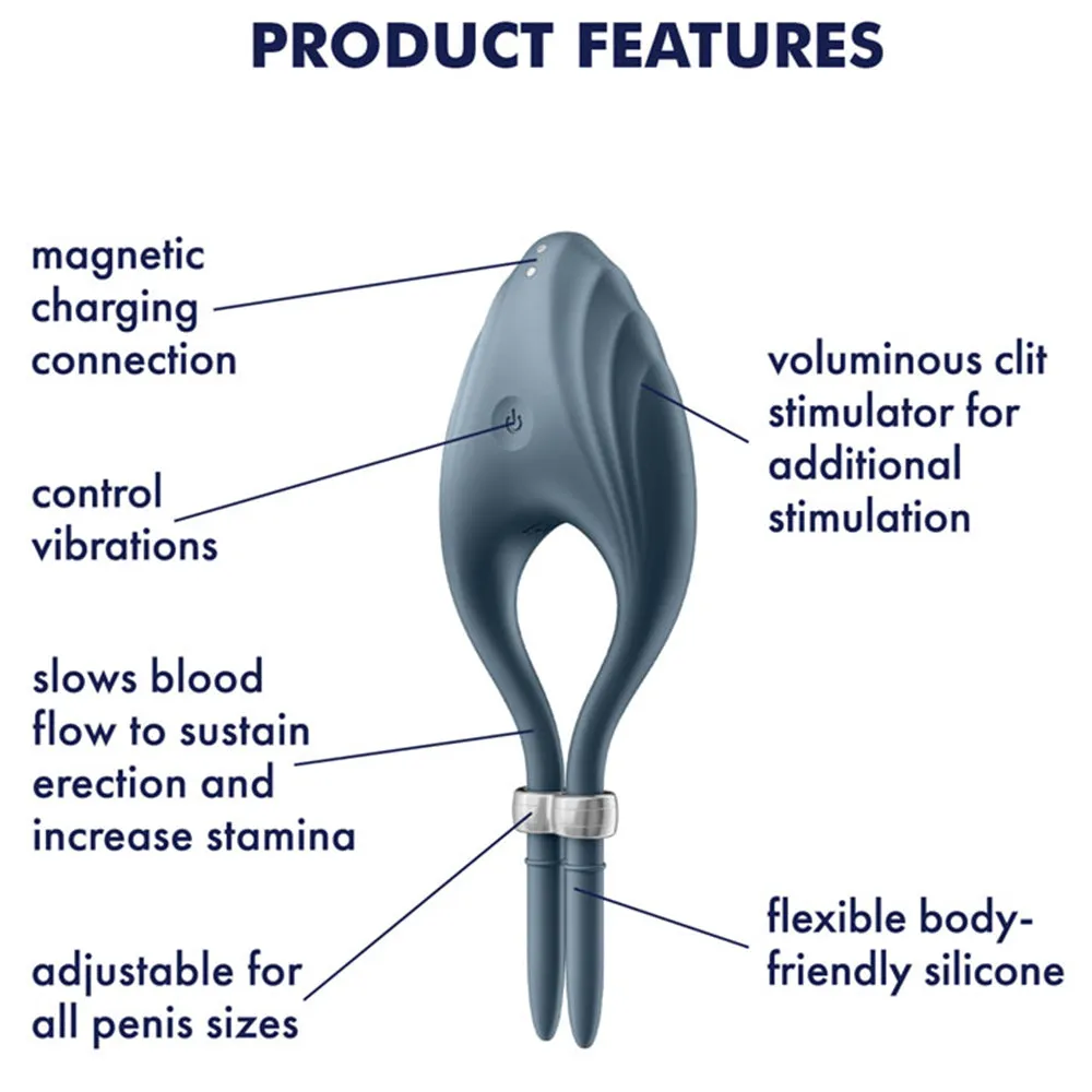 Satisfyer Duelist ADJUSTABLE Vibrating Cock Ring Couples Stamina USB Sex Toy